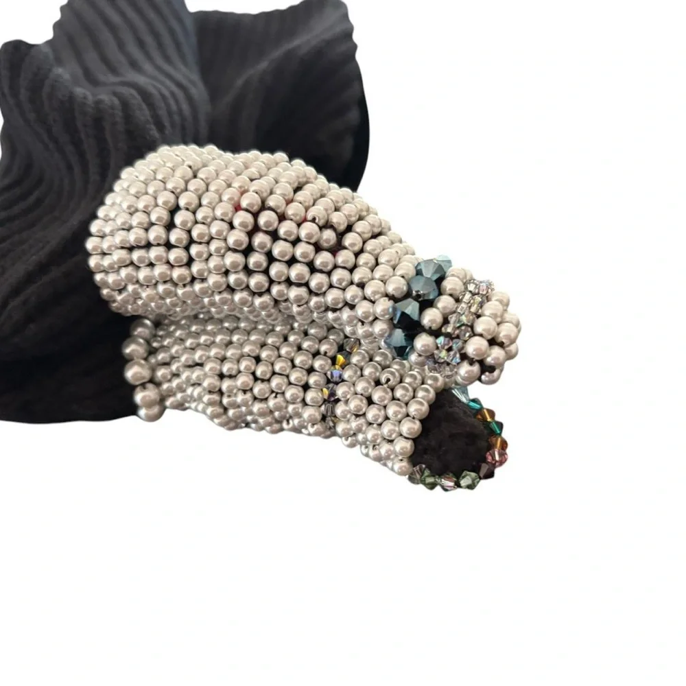 Swarovski / pearl horned  Balaclava